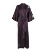 Carine Gilson Purple Silk Lace-Detail Long Robe