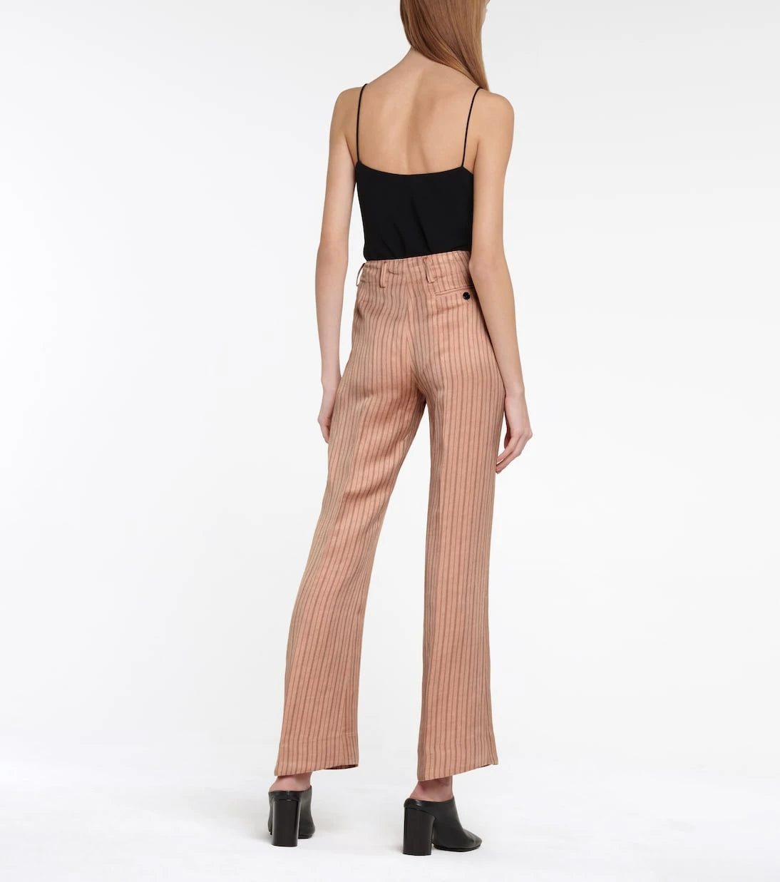 Acne Studios - High-rise straight linen-blend pants