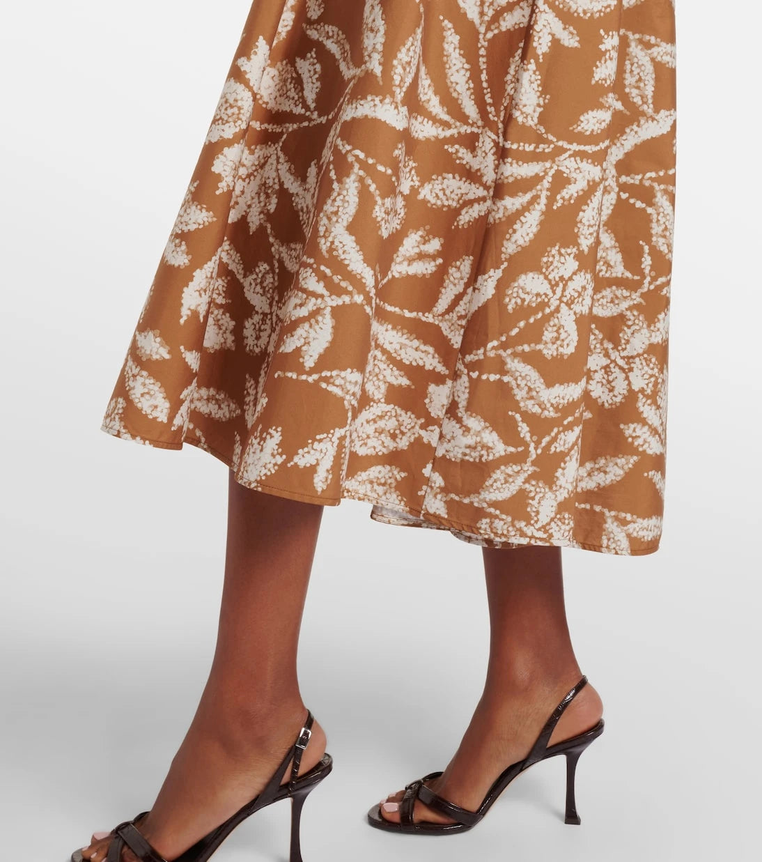 Max Mara - فستان ميدي قطني مطبوع بياقة رسن