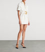 White Cotton Belted Mini Dress