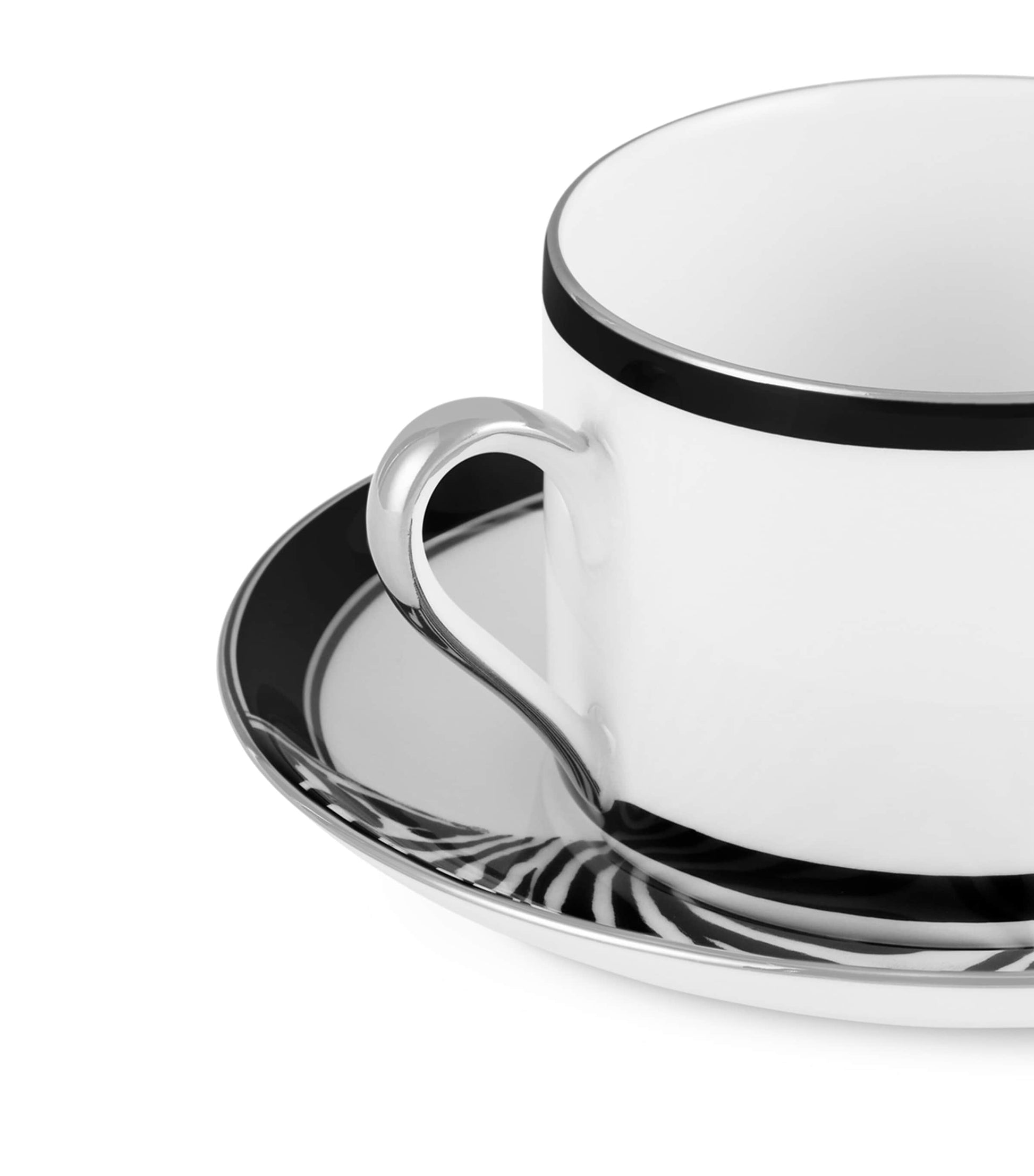 Dolce & Gabbana Casa Set of 2 Zebra Teacups and Saucers
