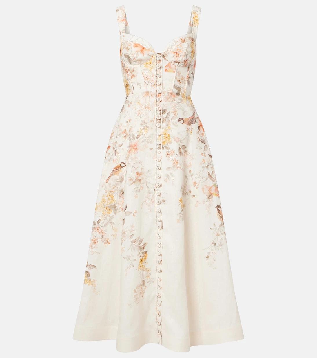 Zimmermann - Luna printed linen midi dress