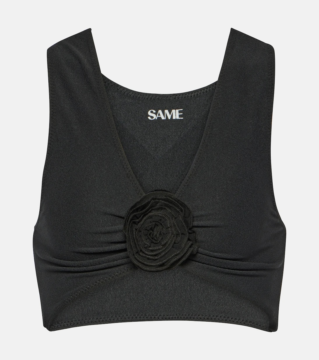 Same - Rose floral-appliqué bikini top