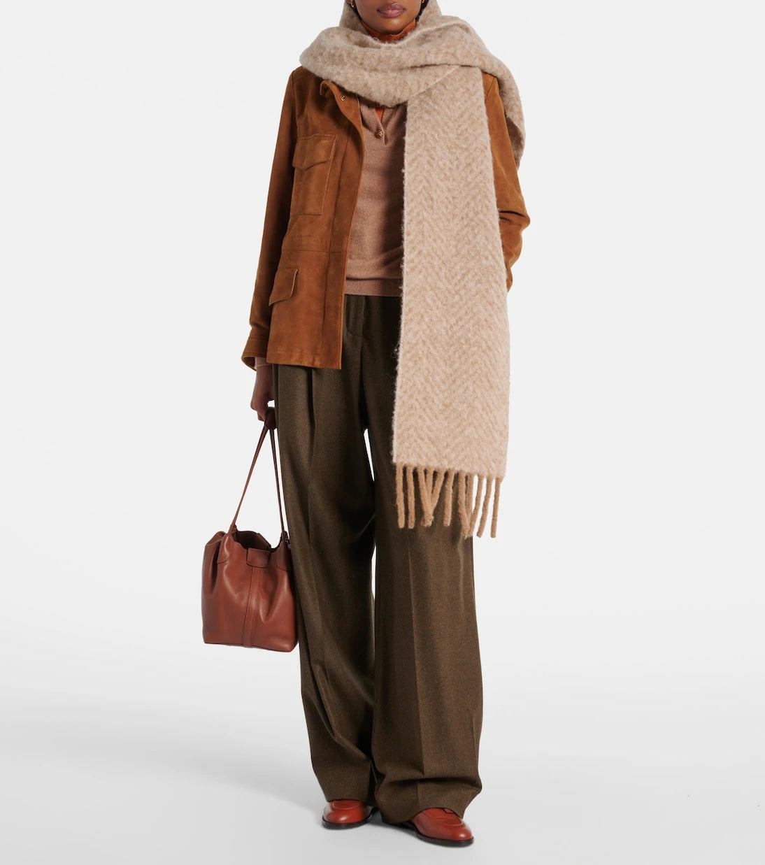 Loro Piana - Chevron alpaca-blend scarf