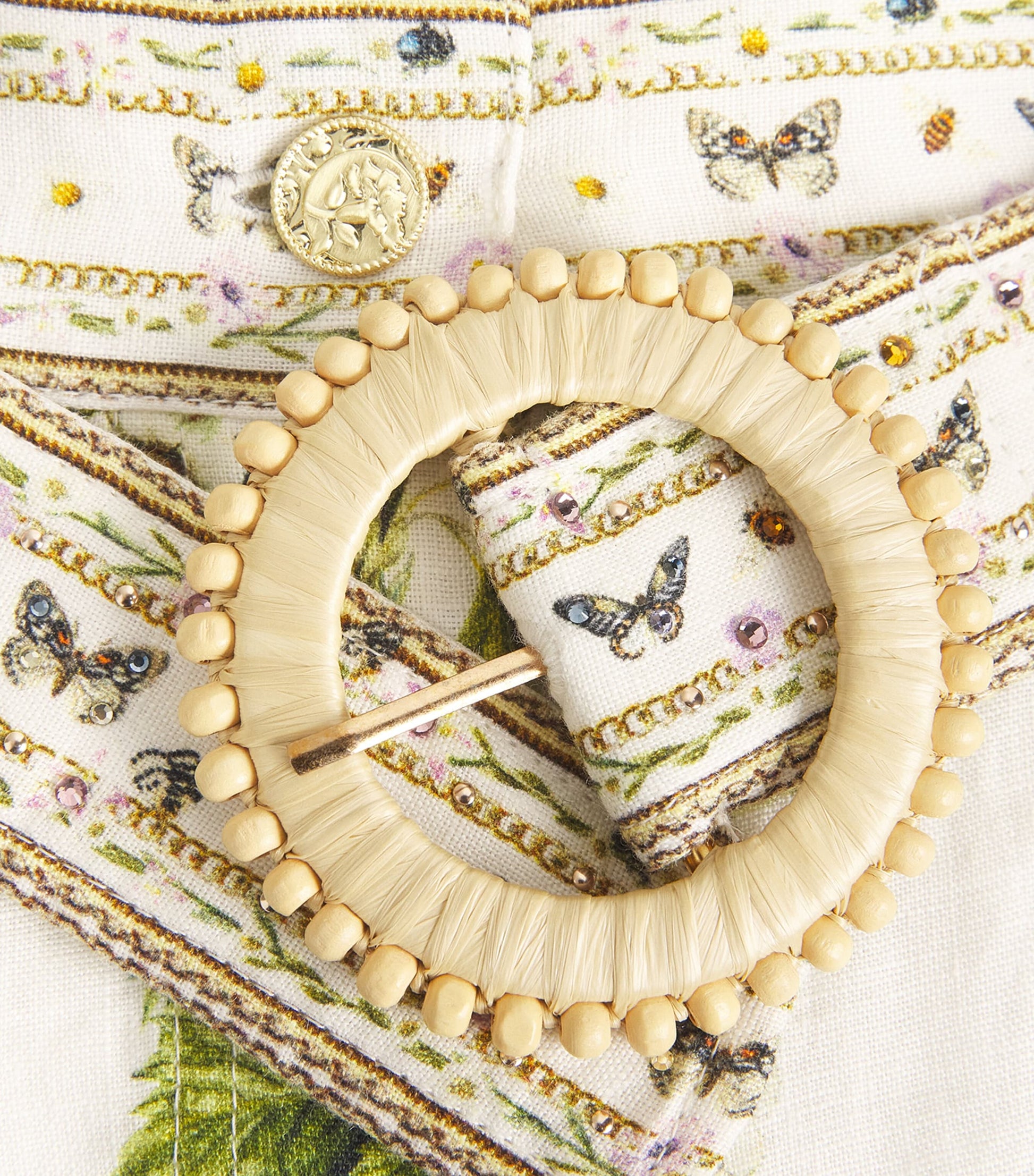 Camilla White Linen Botanical Utopia Shorts