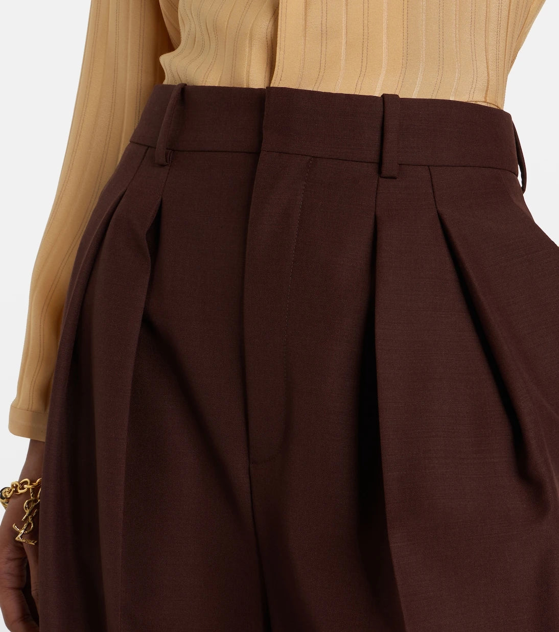 Saint Laurent - Wool and mohair wide-leg pants