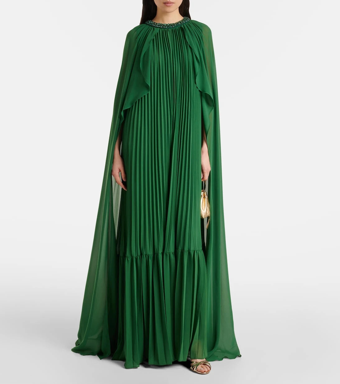 Self-Portrait - Caped chiffon gown