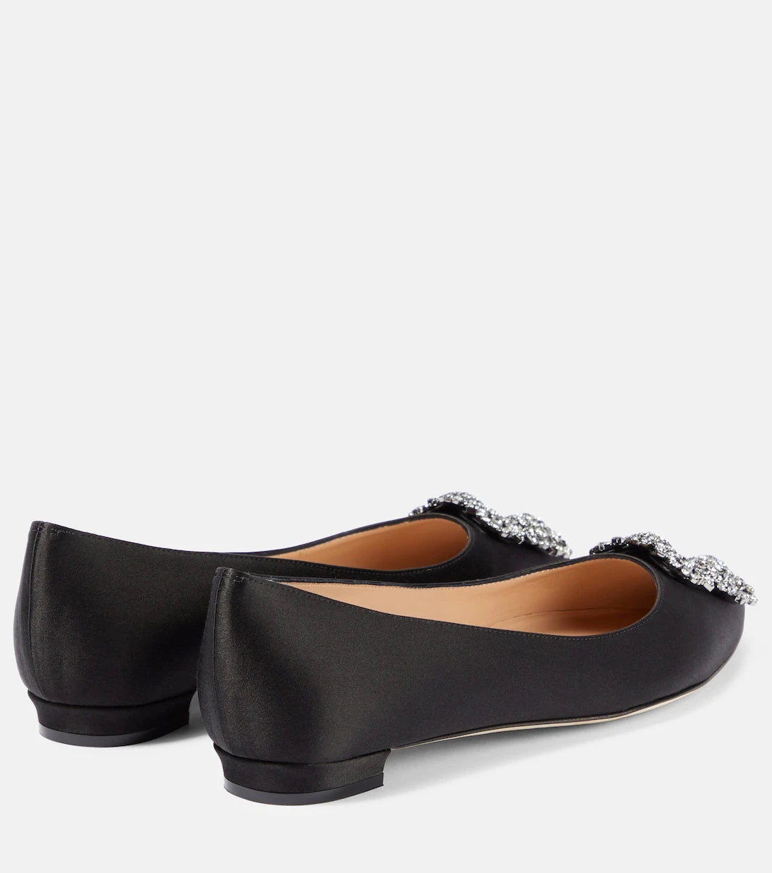 Manolo Blahnik - Hangisiflat embellished satin ballet flats