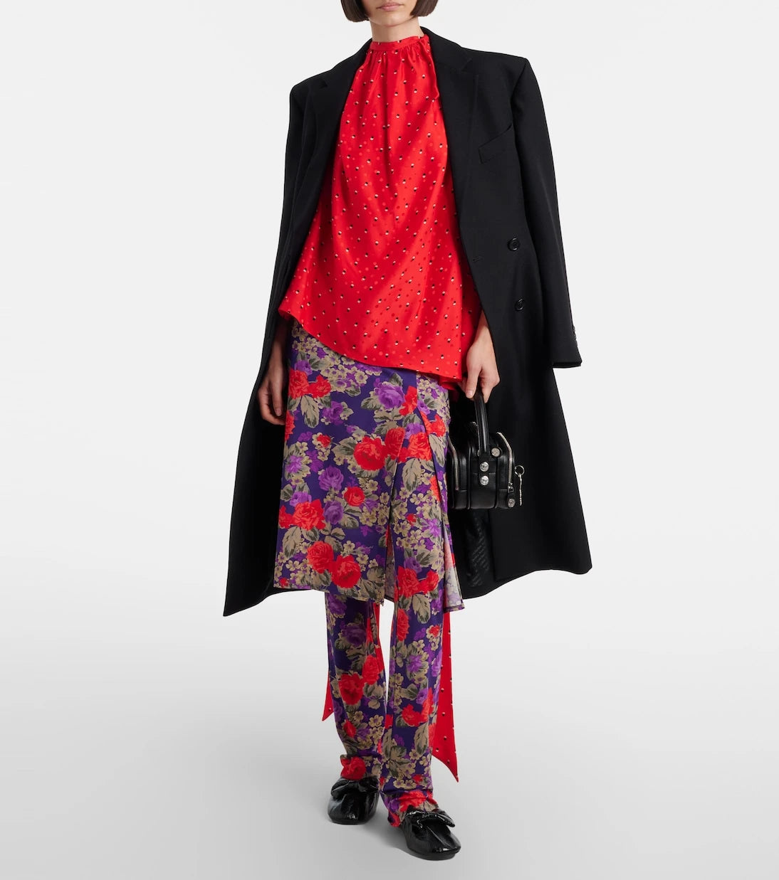 Acne Studios - تنورة إنتيسا متوسطة الطول بنقشة الزهور