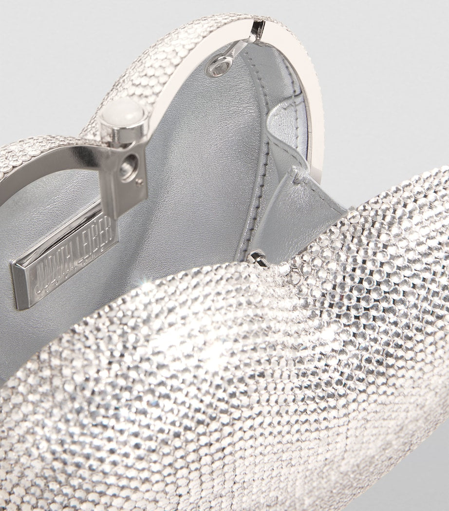 Judith Leiber Silver L'Amour Petit Cœur Clutch Bag