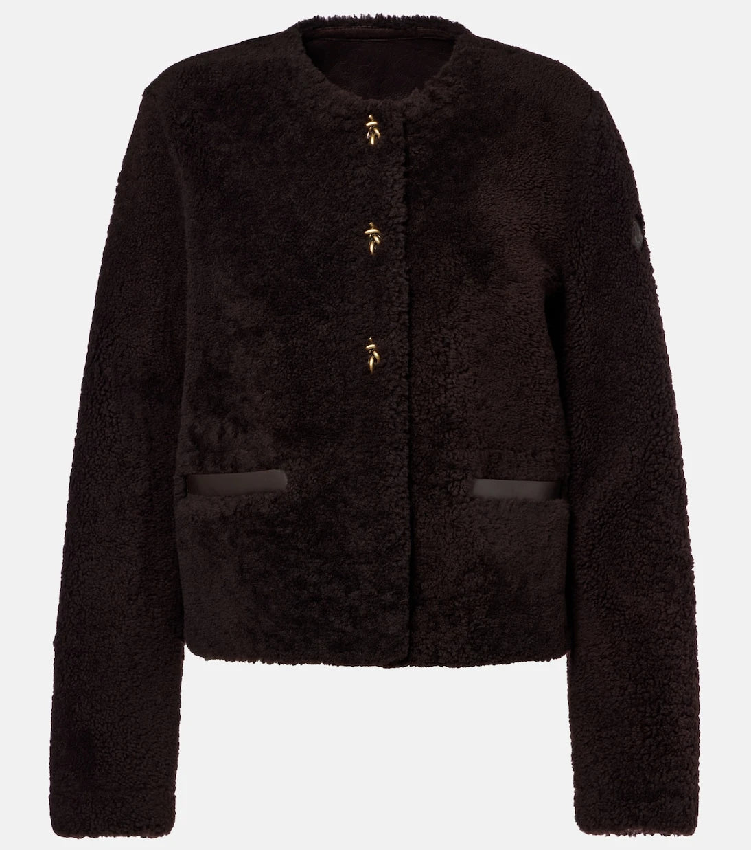 Moncler - Cropped leather-trimmed down jacket