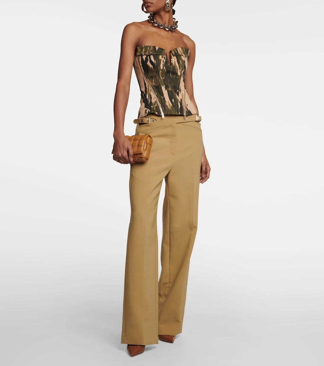 Dion Lee - Printed twill corset top