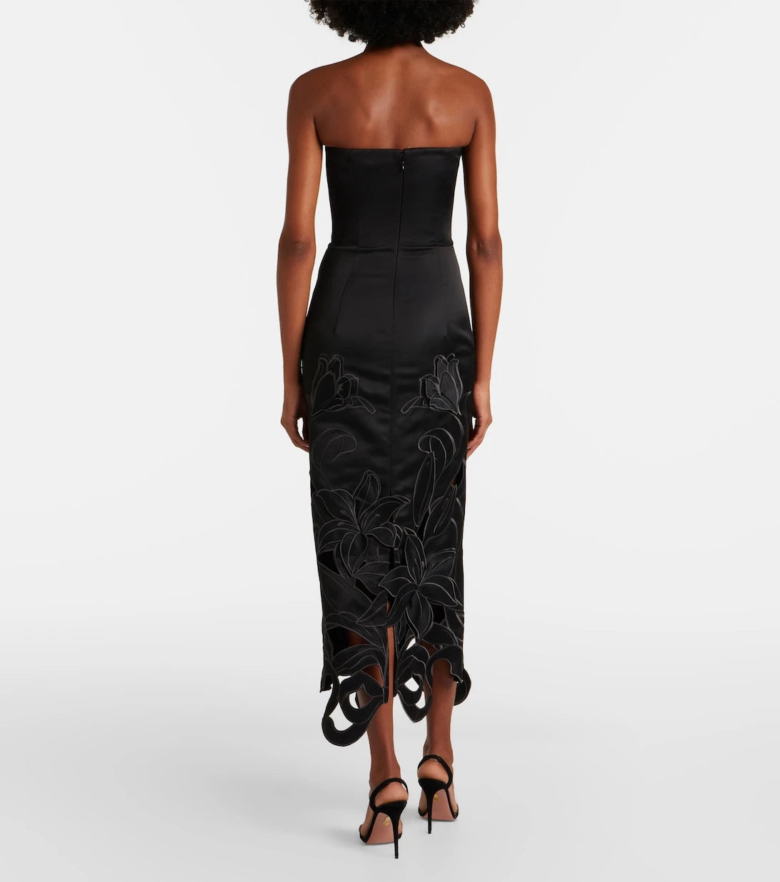 Leo Lin - Rayna floral-appliqué bustier gown