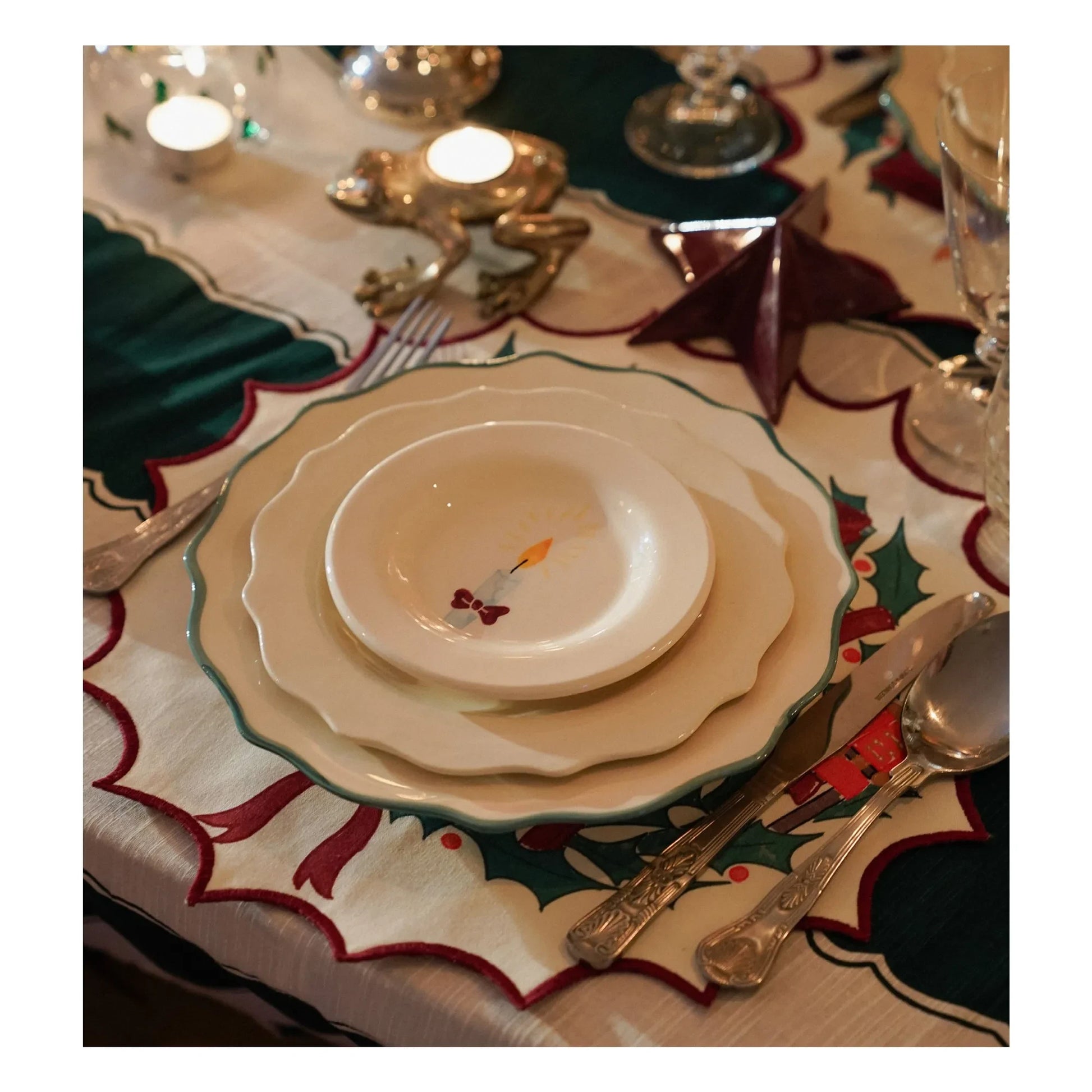 Anna + Nina - Forest dinner plate | Green