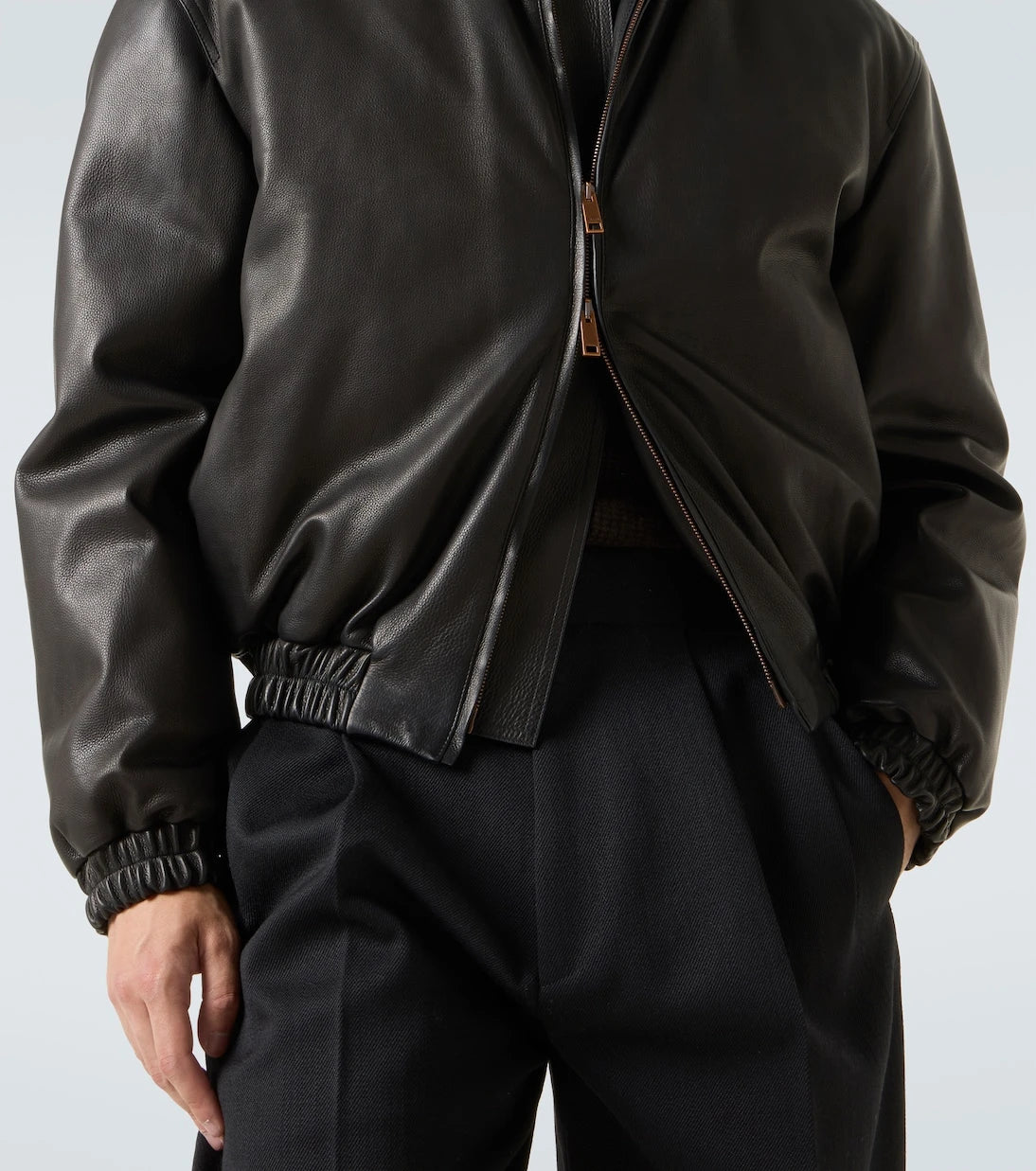 Zegna - Leather bomber jacket