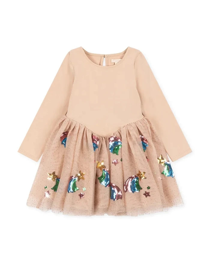 Konges Sløjd pamuklu kloş elbise YVONNE BALLERINA DRESS GRS