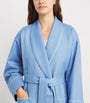 Blue Merino Wool Herringbone Dressing Gown