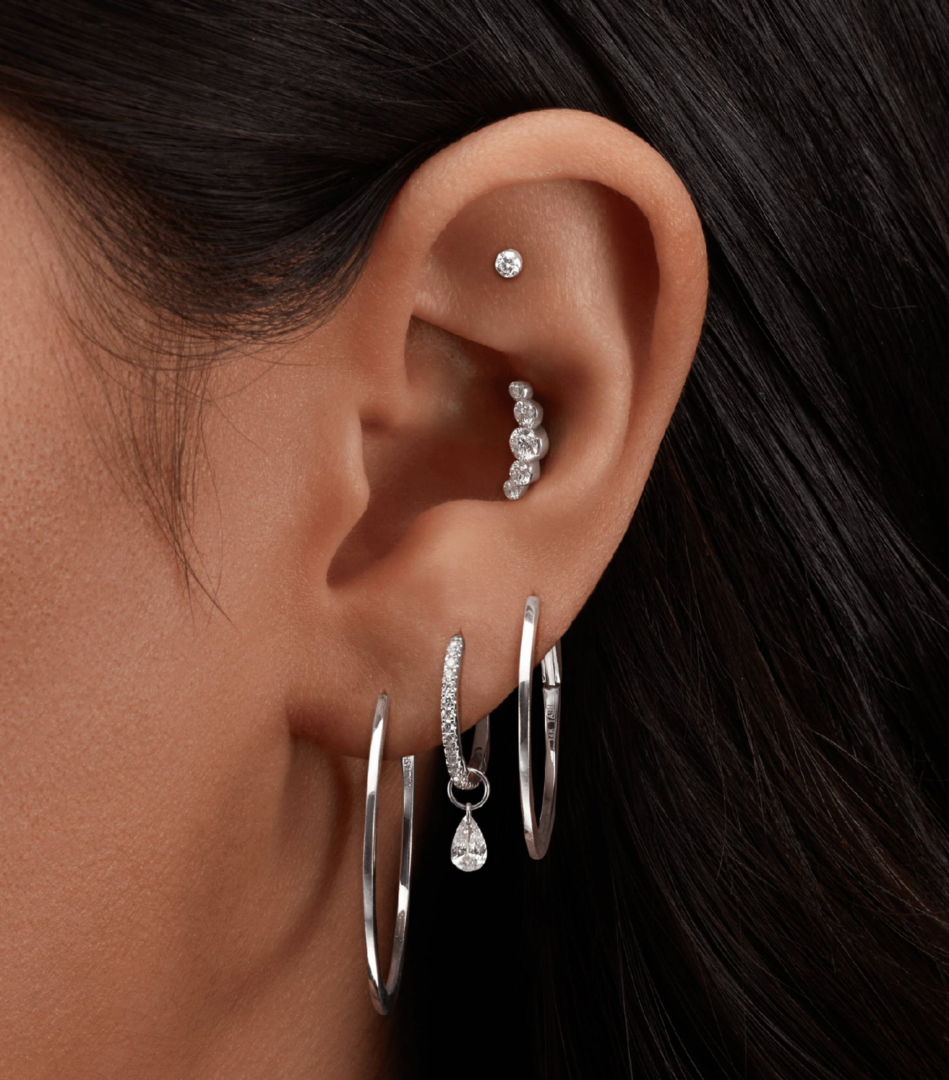 Diamond Pear Floating Charm (4mm)