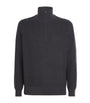 Wool-Blend Quarter Zip Sweater CHARC