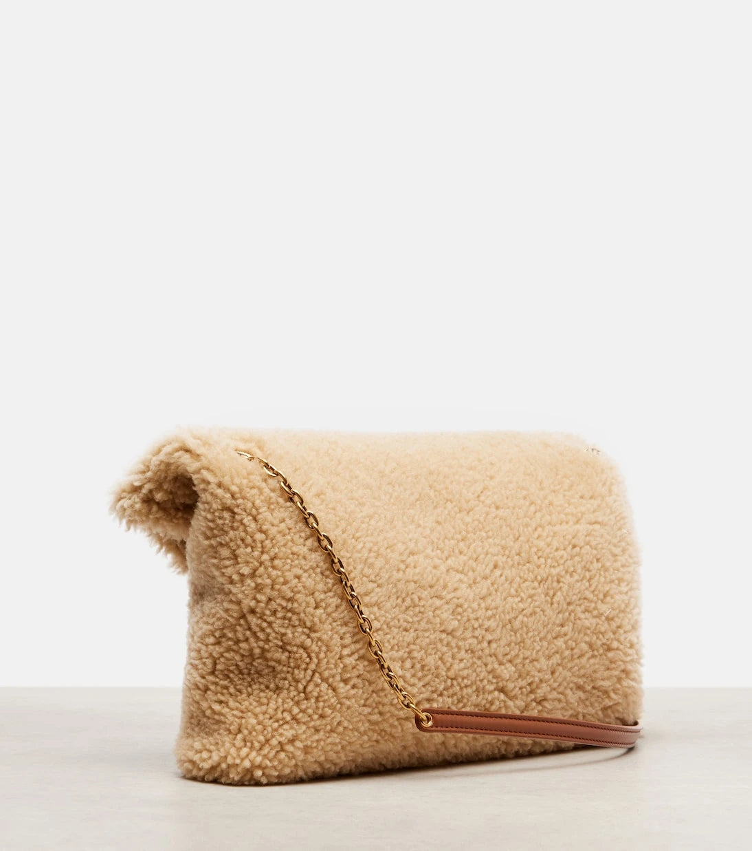 Saint Laurent - Cassandre Envelope shearling shoulder bag