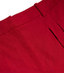Linen-Blend Pleated Shorts N0F CHERRY