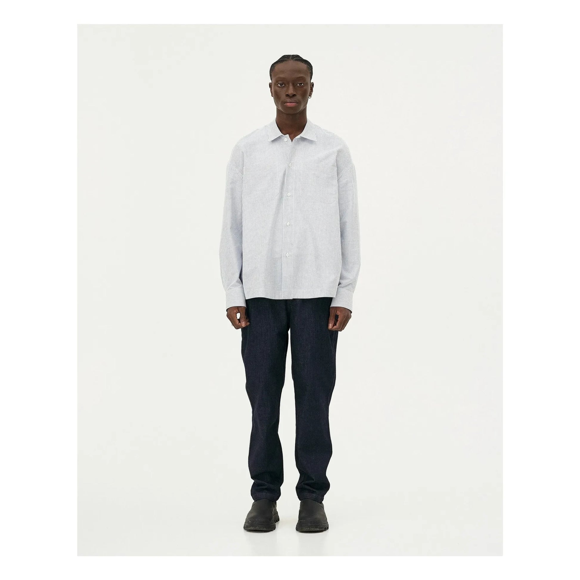 Noyoco - Bora Striped Organic Cotton Shirt | Light Blue