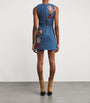Alice+Olivia Blue Denim Embroidered Mini Dress