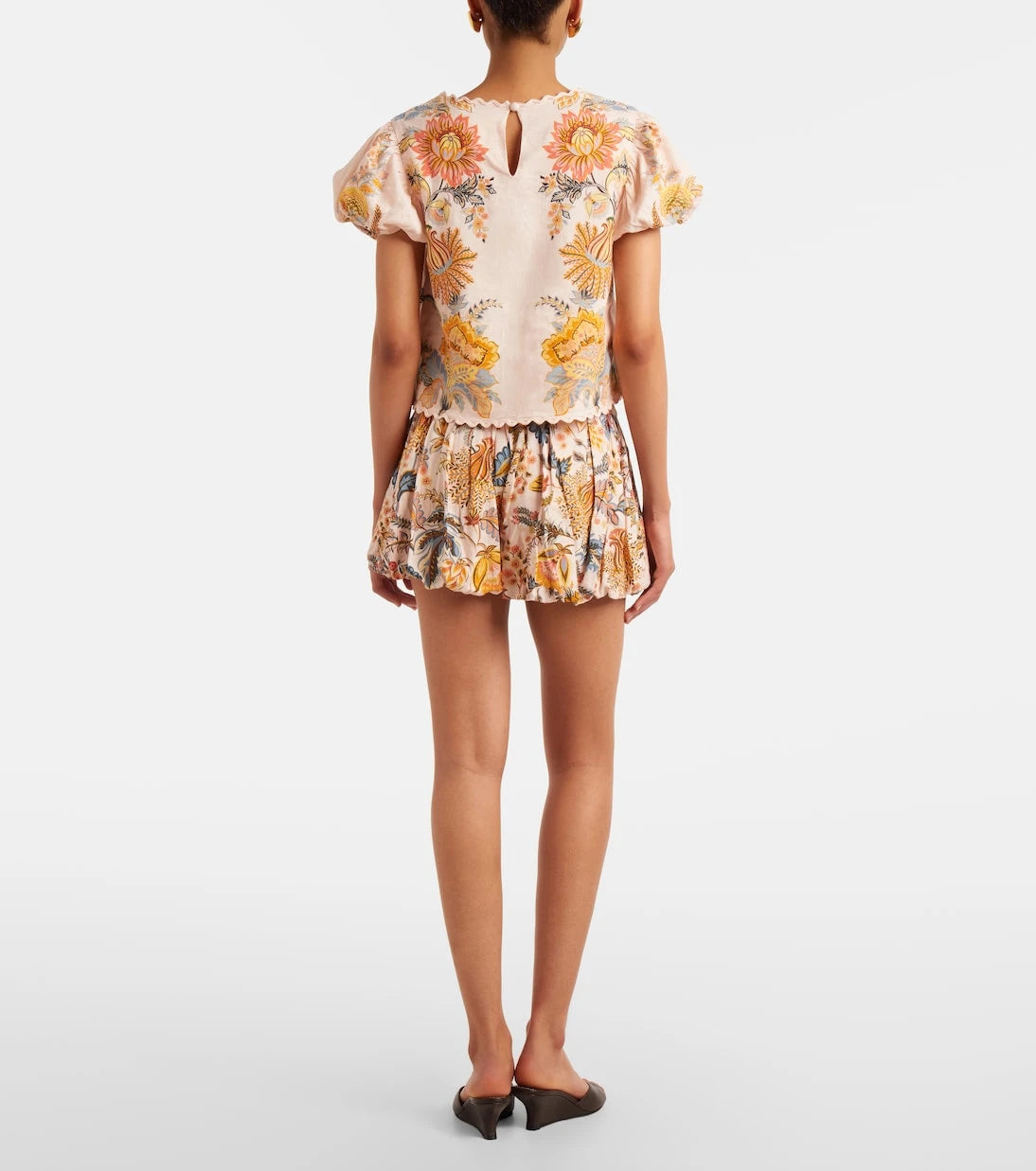 Farm Rio - Ligia floral linen-blend shorts