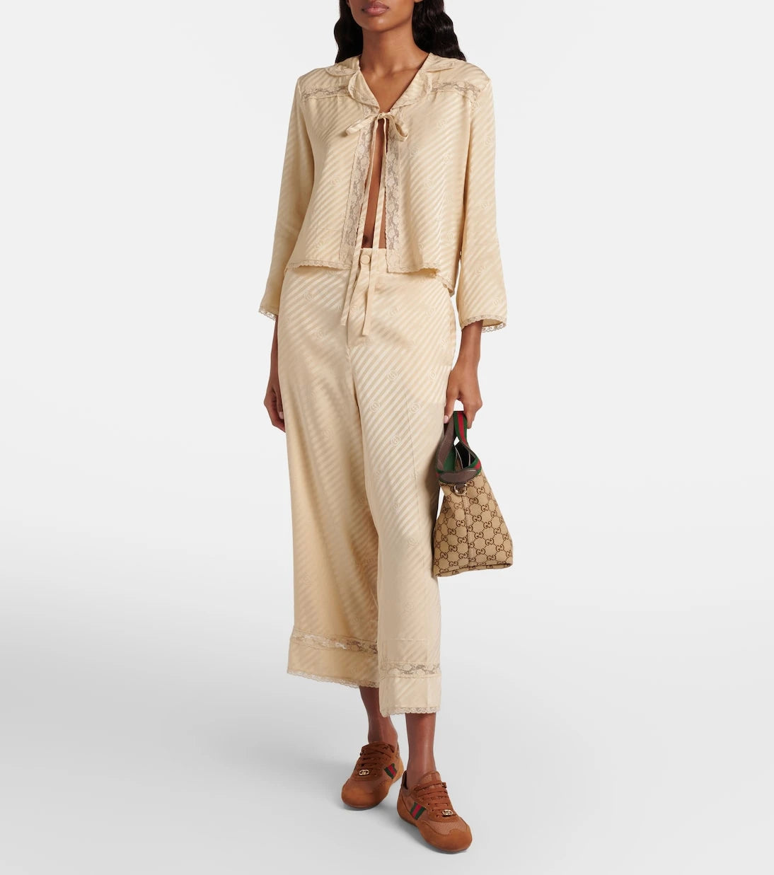 Gucci - Interlocking G silk jacquard top