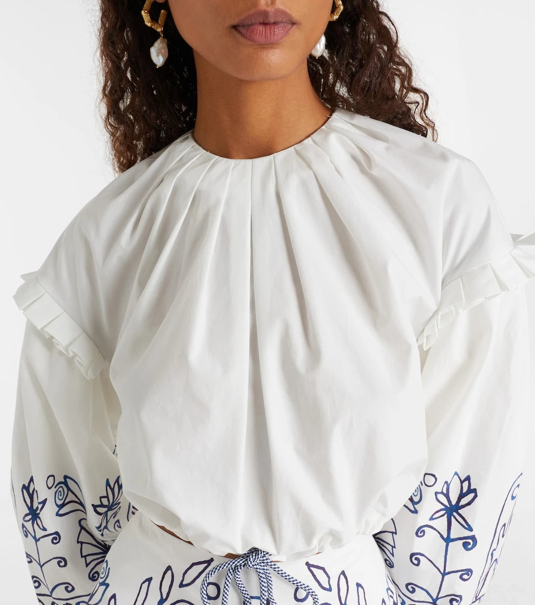 Alémais - x LRNCE Leela printed cotton crop top