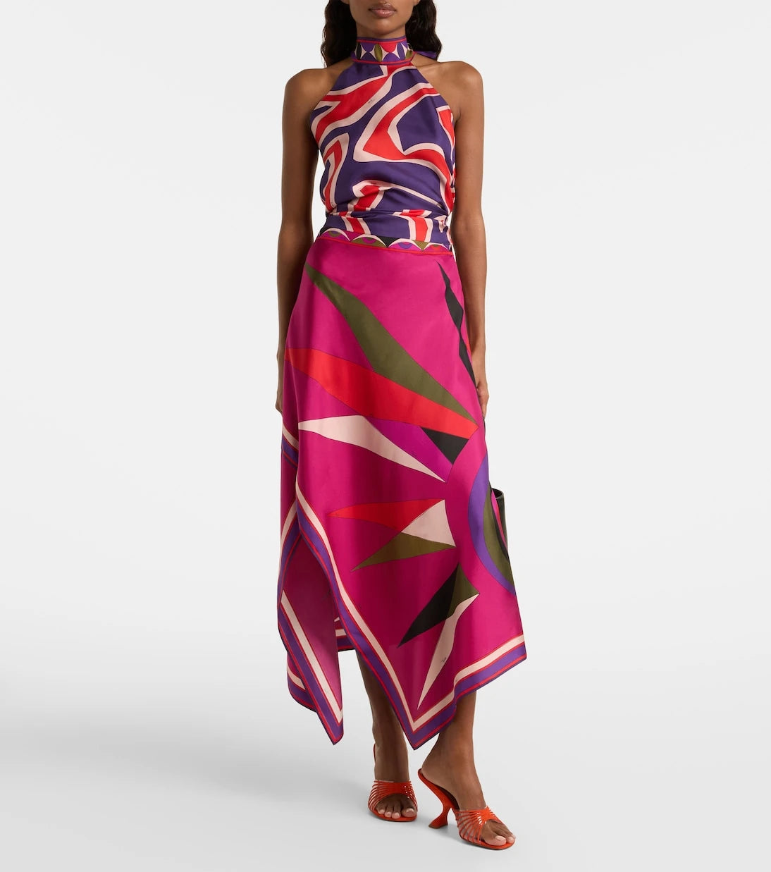 Pucci - Labirinto halterneck silk satin top