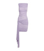 Maygel Coronel Purple Ruched Entredos Mini Dress