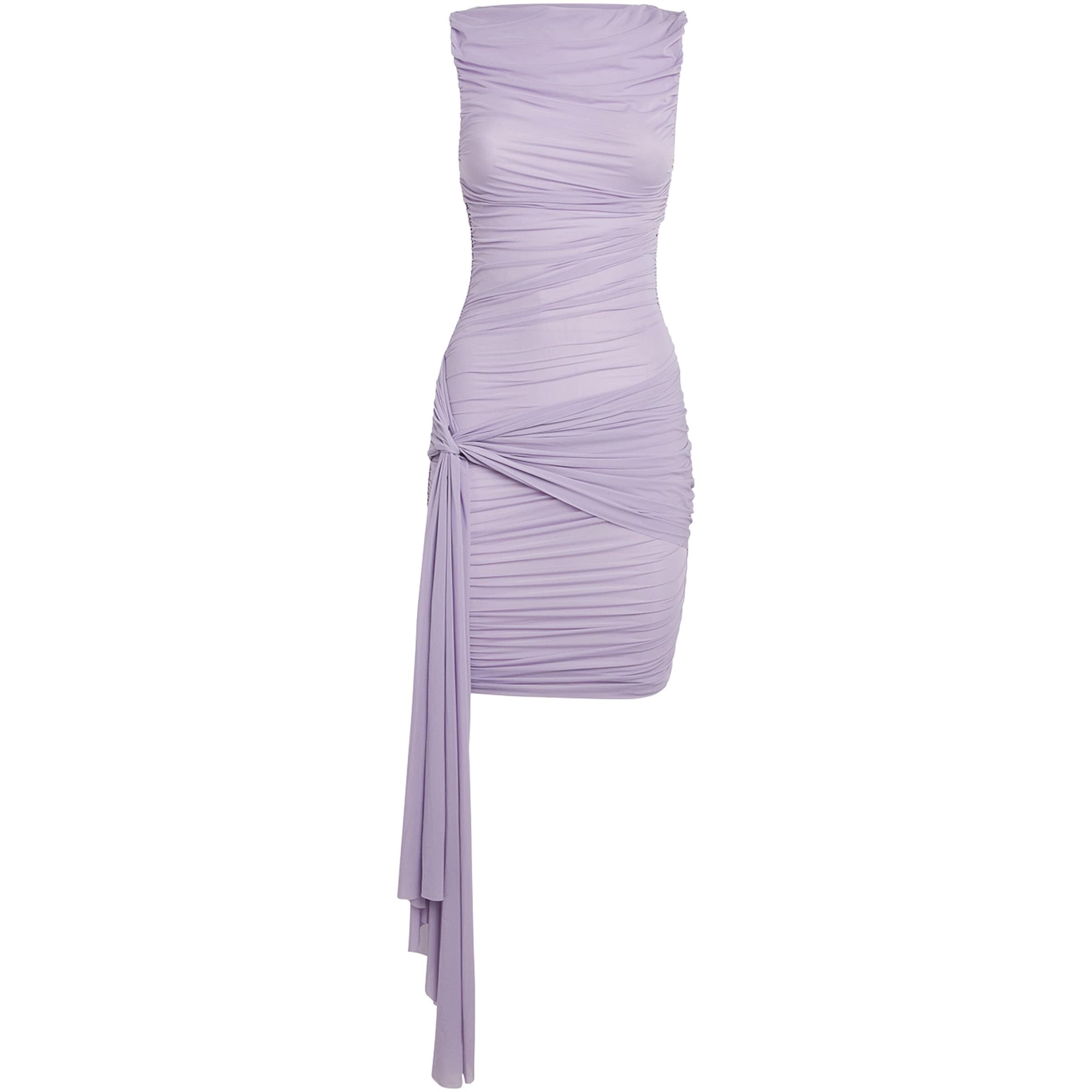 Maygel Coronel Purple Ruched Entredos Mini Dress