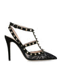 Valentino Garavani Black Lace Rockstud Pumps 100