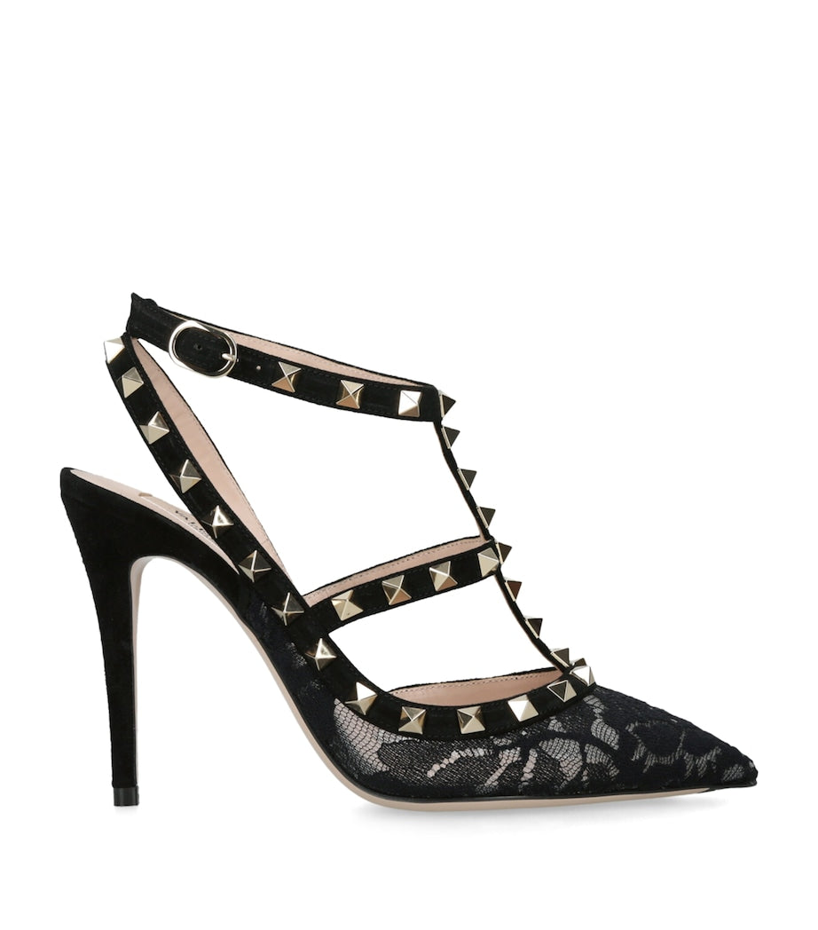Valentino Garavani Lace Rockstud Pumps 100