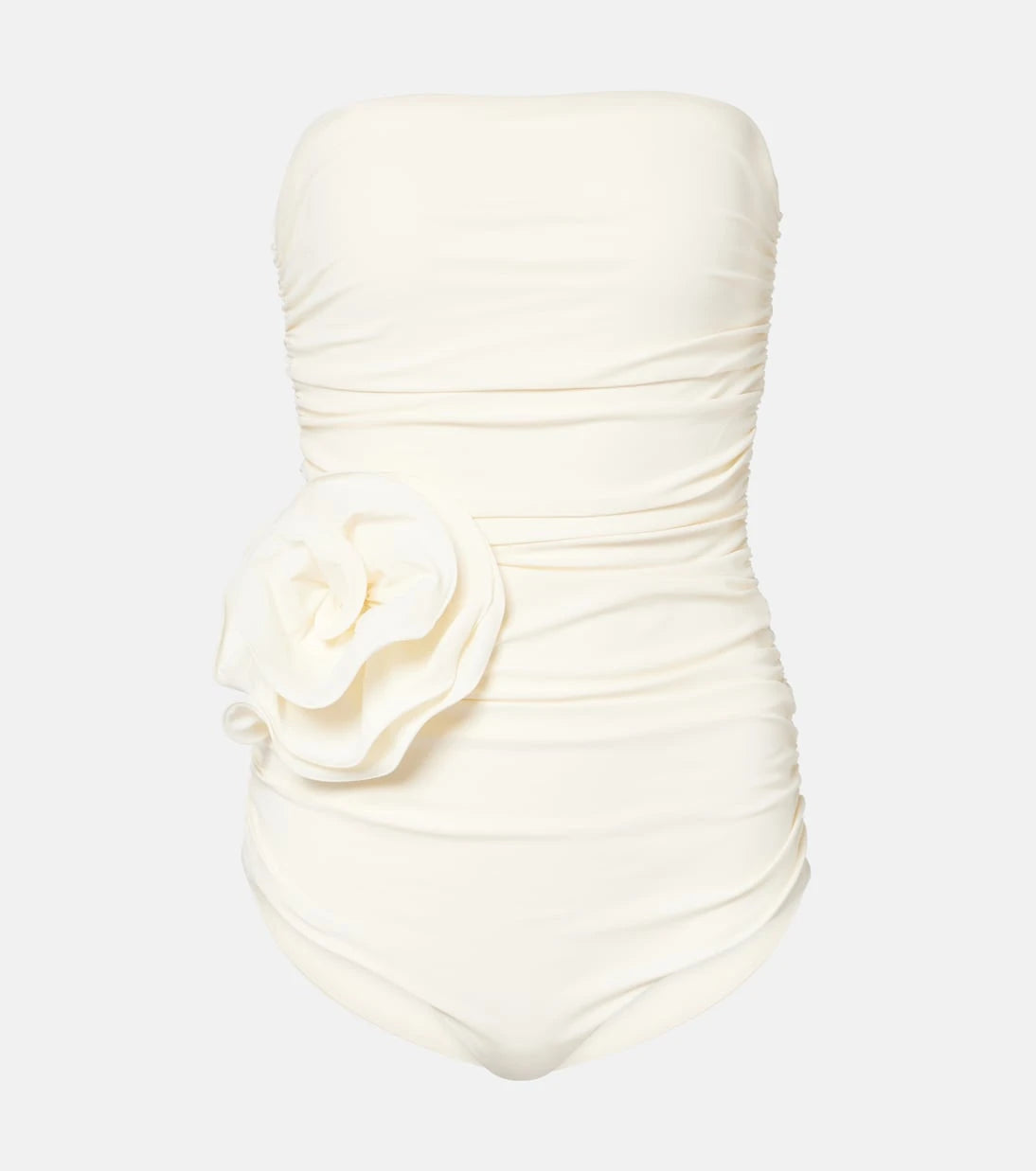 Magda Butrym - Floral-appliqué ruched swimsuit