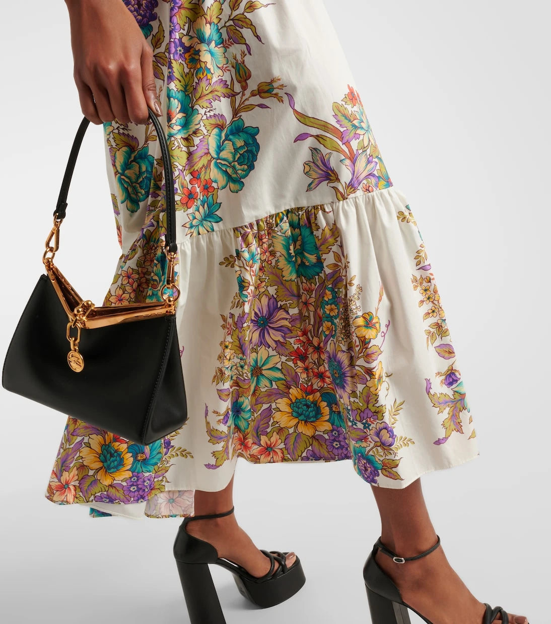Etro - فستان ماكسي قطني بنقشة زهور