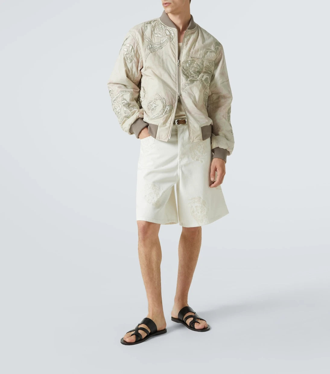 Dries Van Noten - Embroidered cotton bomber jacket