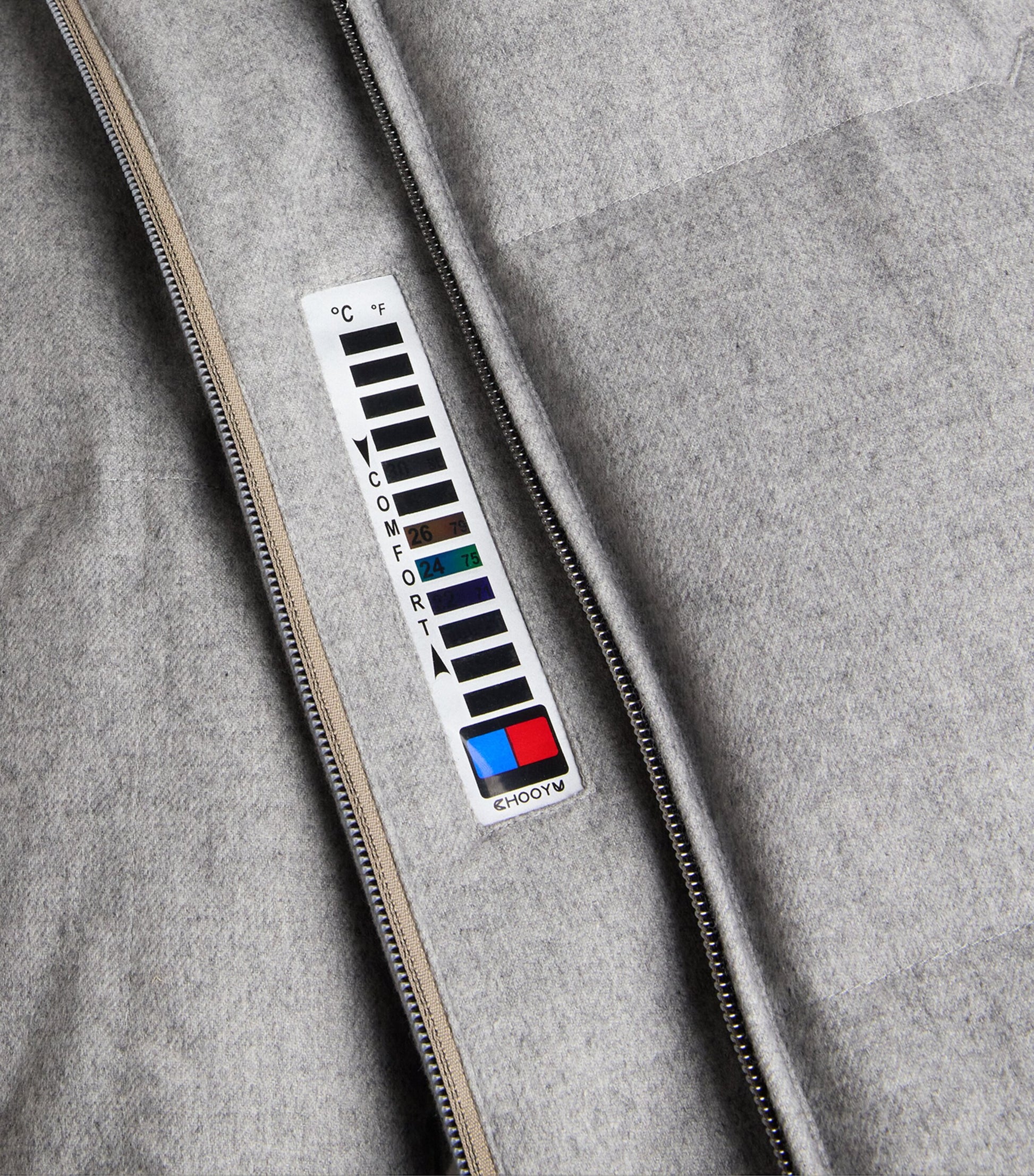 Grey Down-Silk-Cashmere Puffer Coat