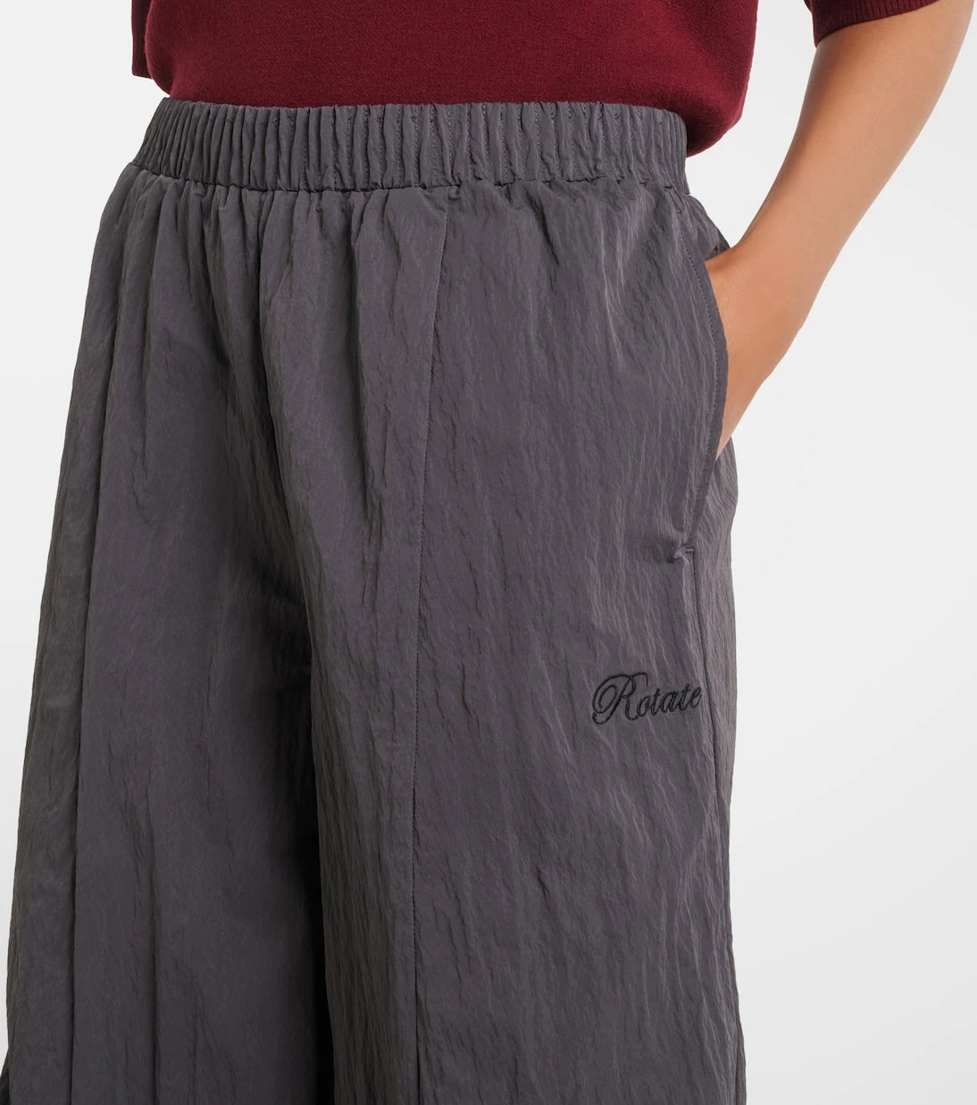 Rotate - Paneled barrel-leg pants
