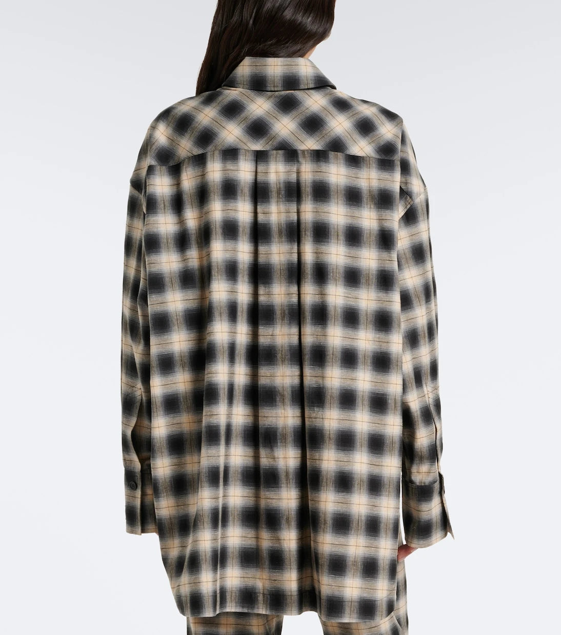 The Attico - Checked asymmetric cotton shirt