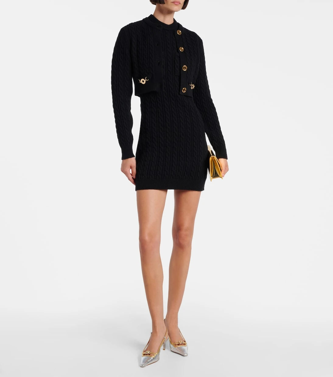 Patou - Cable-knit wool and cashmere minidress