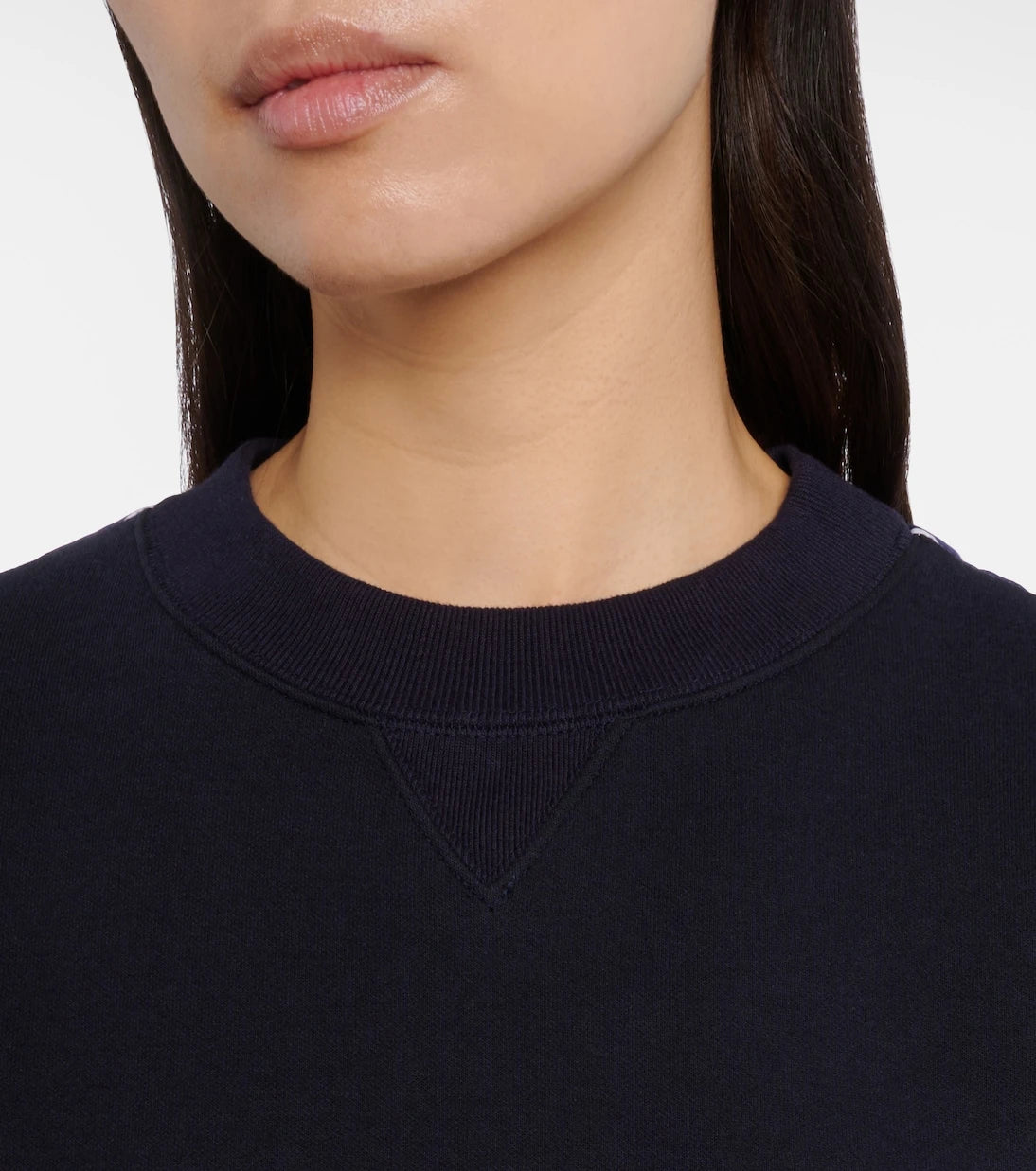 Sacai - Striped cotton-blend sweatshirt