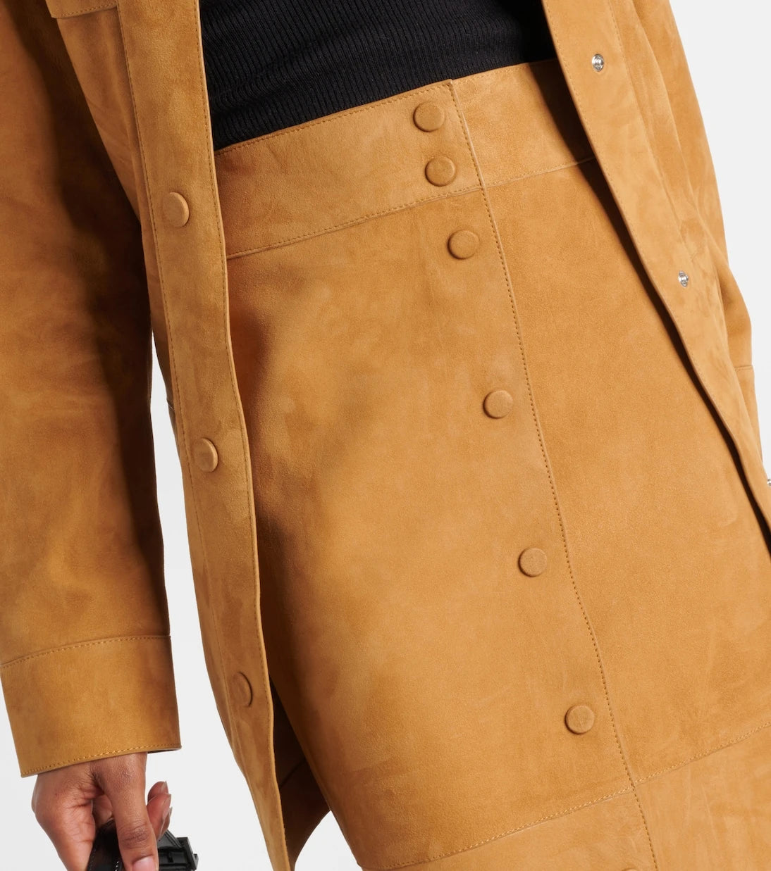 Yves Salomon - High-rise leather midi skirt