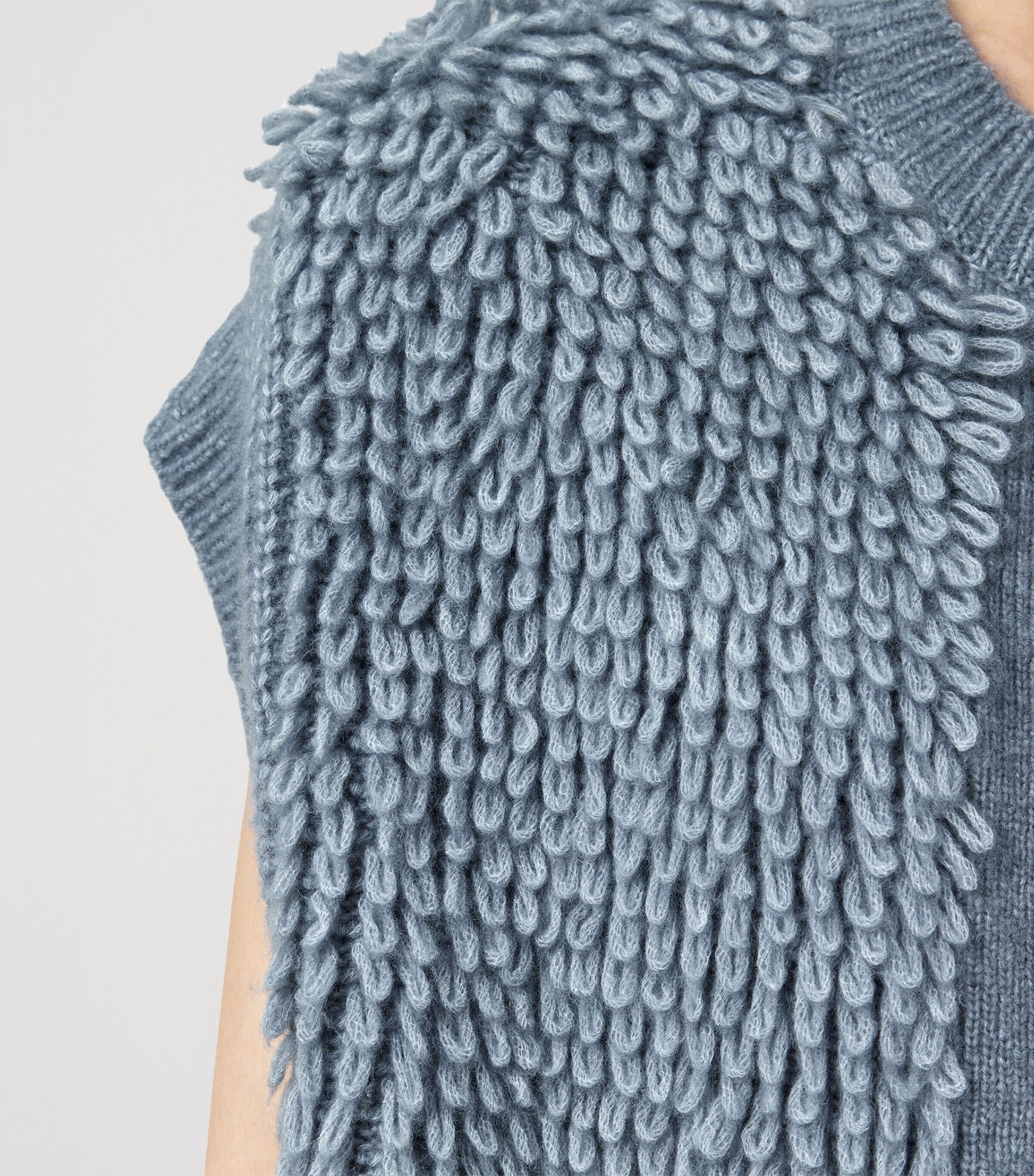 Wool-Blend Open-Front Elias Gilet SLATE BLUE