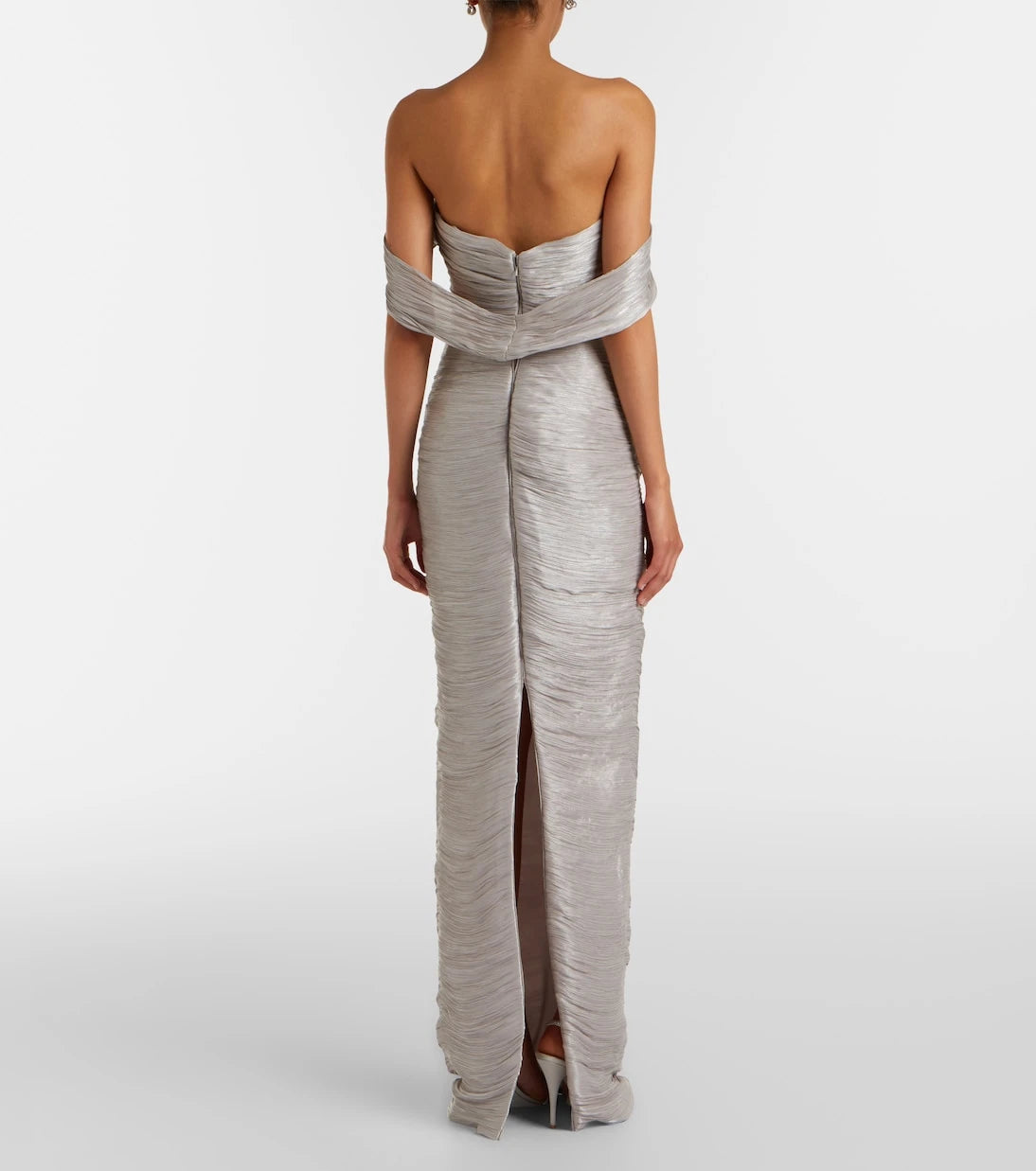 Marmar Halim - Off-shoulder pleated bustier gown