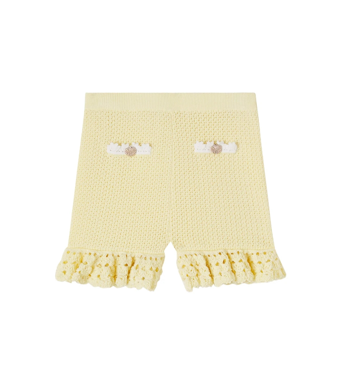 Self-Portrait Kids - Crystal-embellished knitted shorts
