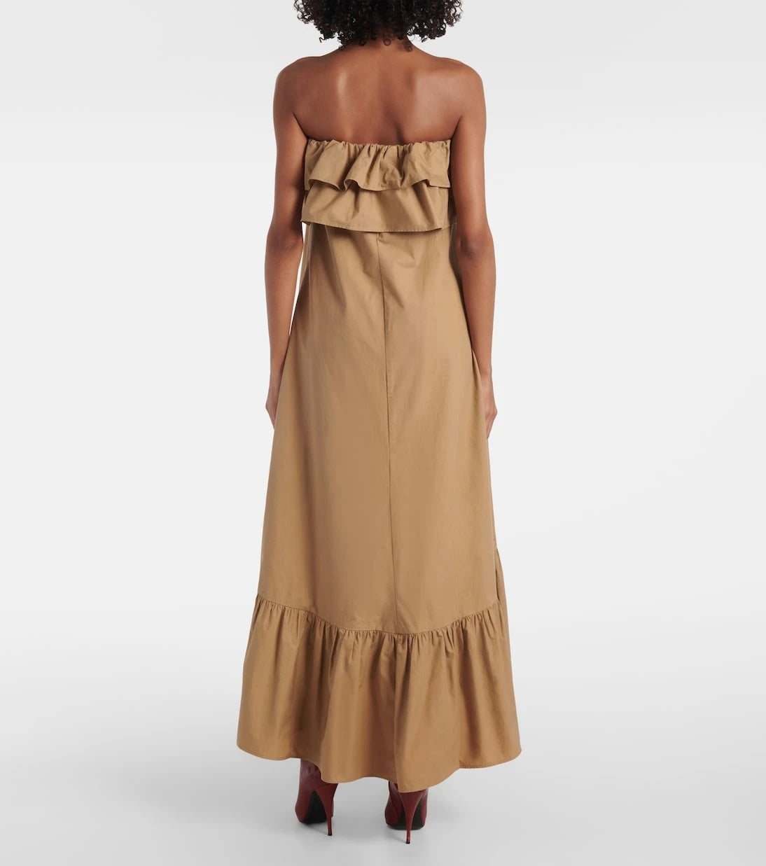 Saint Laurent - Ruffled cotton serge maxi dress