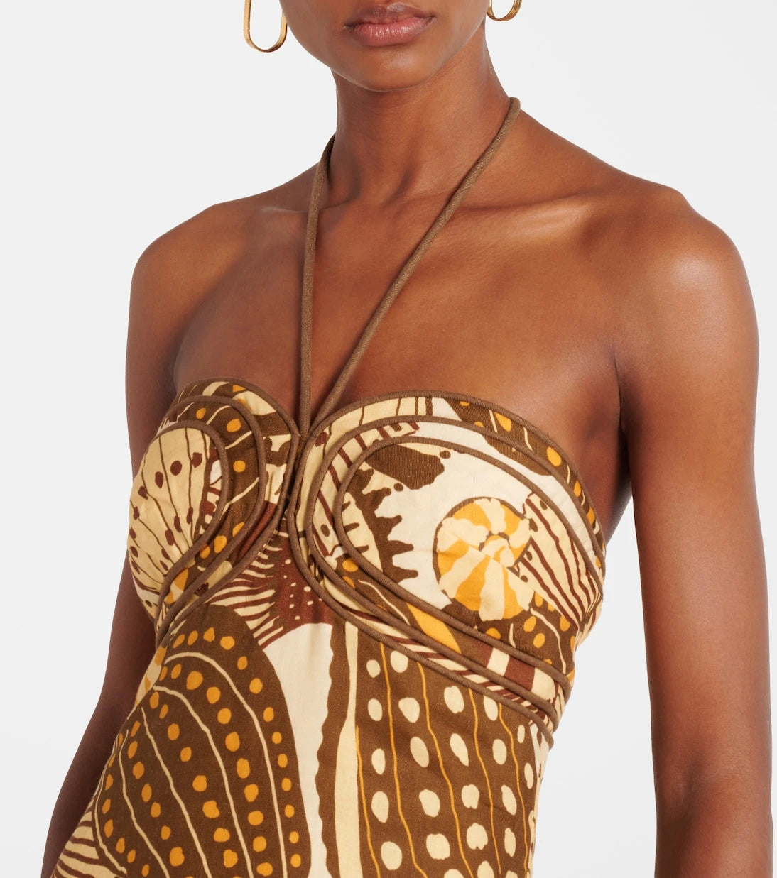 Farm Rio - Shell Mix printed linen midi dress