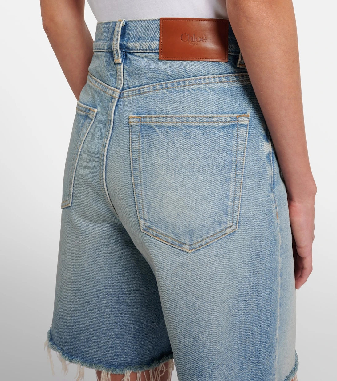Chloé - Faded denim shorts